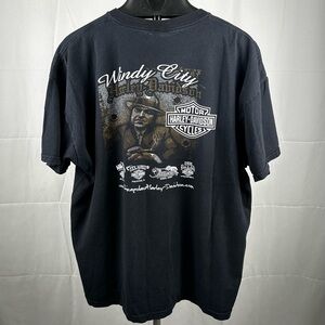 Men’s Harley Davidson Motorcycle Gangster Mafia Al Capone T Shirt Size 2XL
